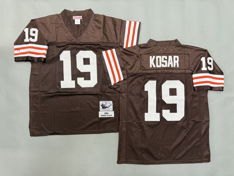 Men 2025 Cleveland Browns #19 Kosar brown Throwback Limited NFL Jersey style 001->cleveland browns->NFL Jersey
